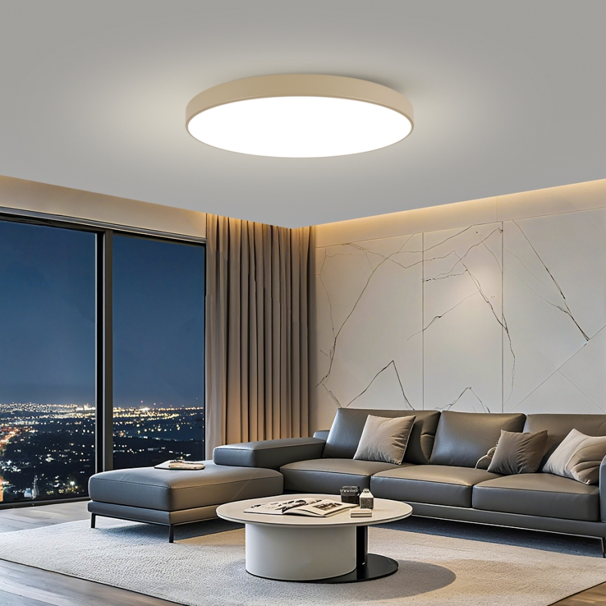 Brilagi - Lámpara de techo LED regulable POOL SMART LED/128W/230V 3000-6000K 100 cm beige Wi-Fi Tuya + control remoto