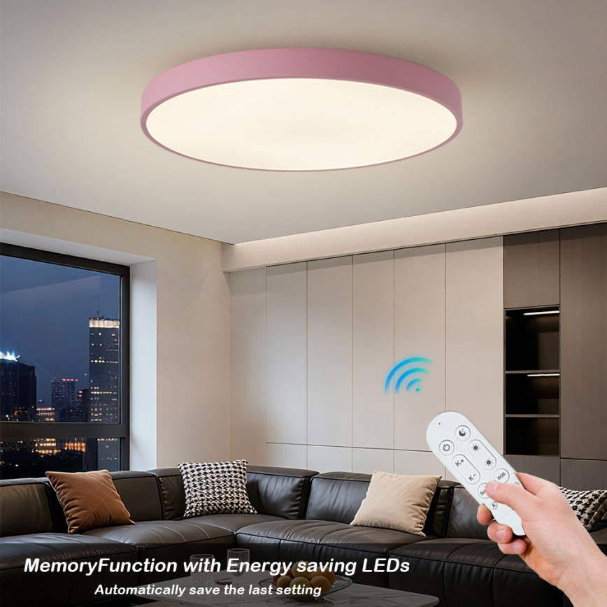 Brilagi - Luminaria LED regulable POOL SMART LED/128W/230V Ø 100 cm 3000-6000K Wi-Fi Tuya + mando a distancia rosa