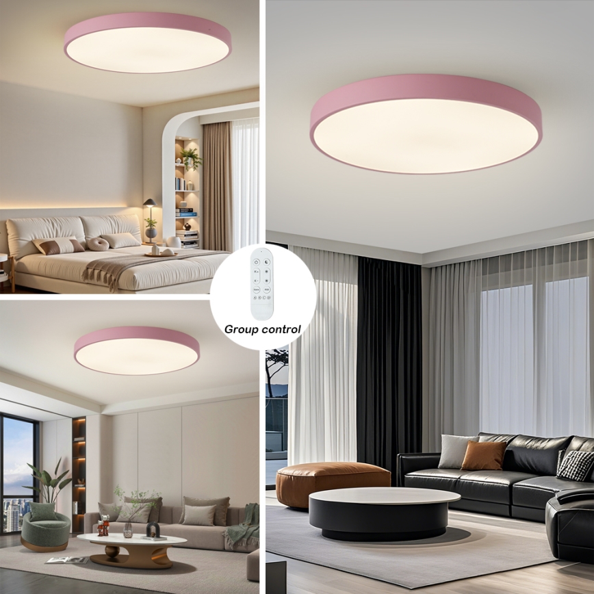 Brilagi - Luminaria LED regulable POOL SMART LED/128W/230V Ø 100 cm 3000-6000K Wi-Fi Tuya + mando a distancia rosa