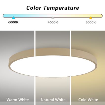 Brilagi - Luminaria de techo LED regulable POOL SMART LED/180W/230V 3000-6000K 120 cm beige Wi-Fi Tuya + control remoto
