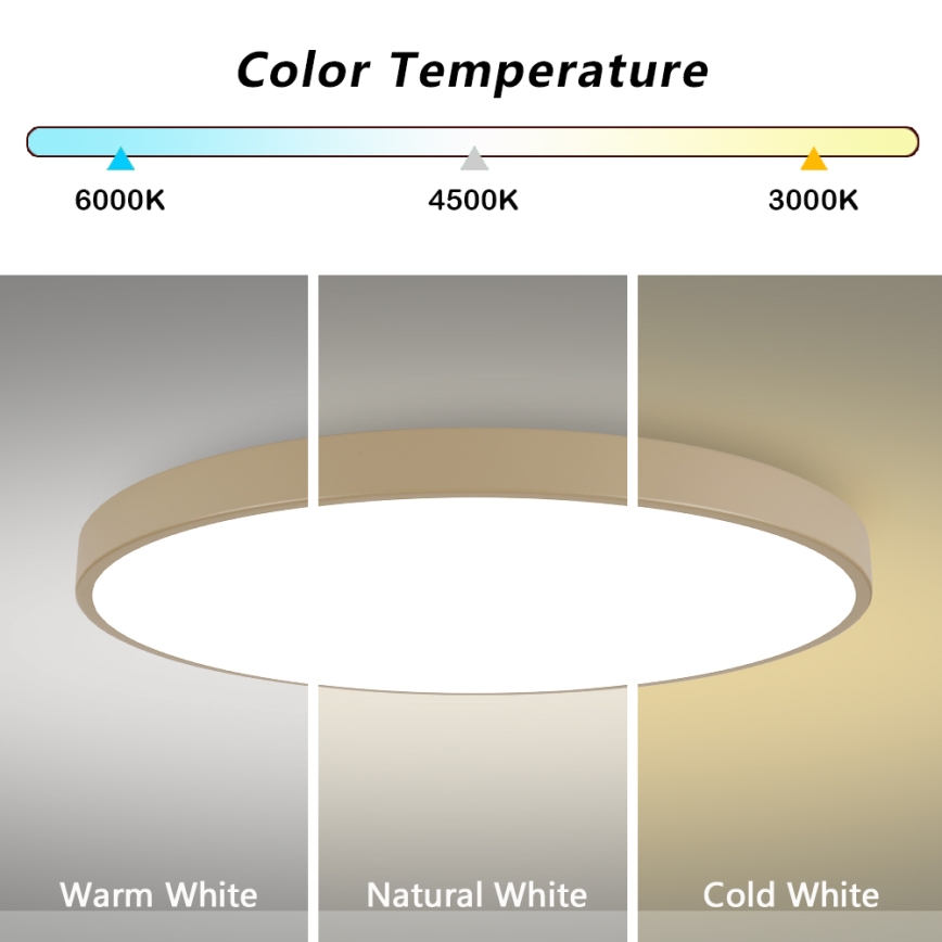 Brilagi - Luminaria de techo LED regulable POOL SMART LED/180W/230V 3000-6000K 120 cm beige Wi-Fi Tuya + control remoto