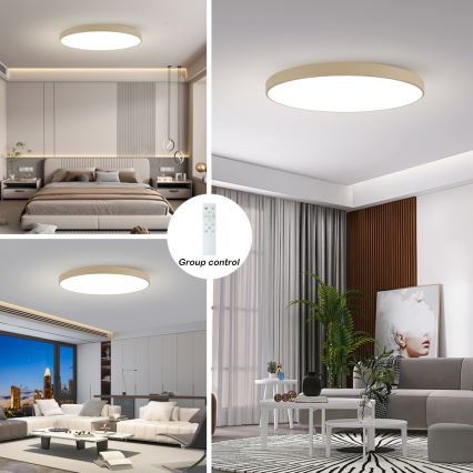 Brilagi - Luminaria de techo LED regulable POOL SMART LED/180W/230V 3000-6000K 120 cm beige Wi-Fi Tuya + control remoto
