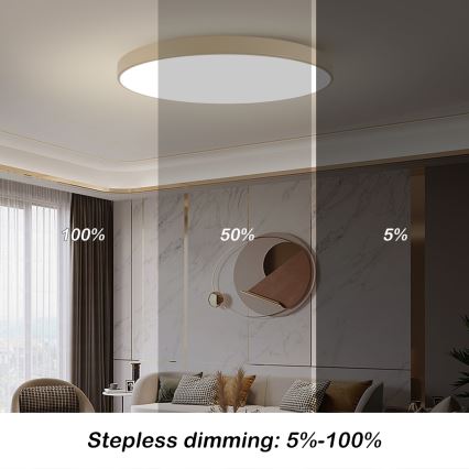 Brilagi - Luminaria de techo LED regulable POOL SMART LED/180W/230V 3000-6000K 120 cm beige Wi-Fi Tuya + control remoto