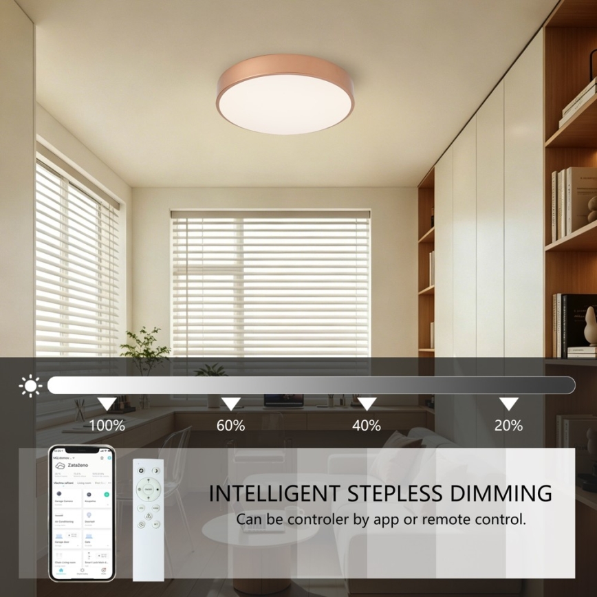 BRILAGI - Lámpara de techo LED regulable POOL SMART LED/48W/230V 3000-6000K diámetro 40 cm Wi-Fi Tuya bronce + mando a distancia