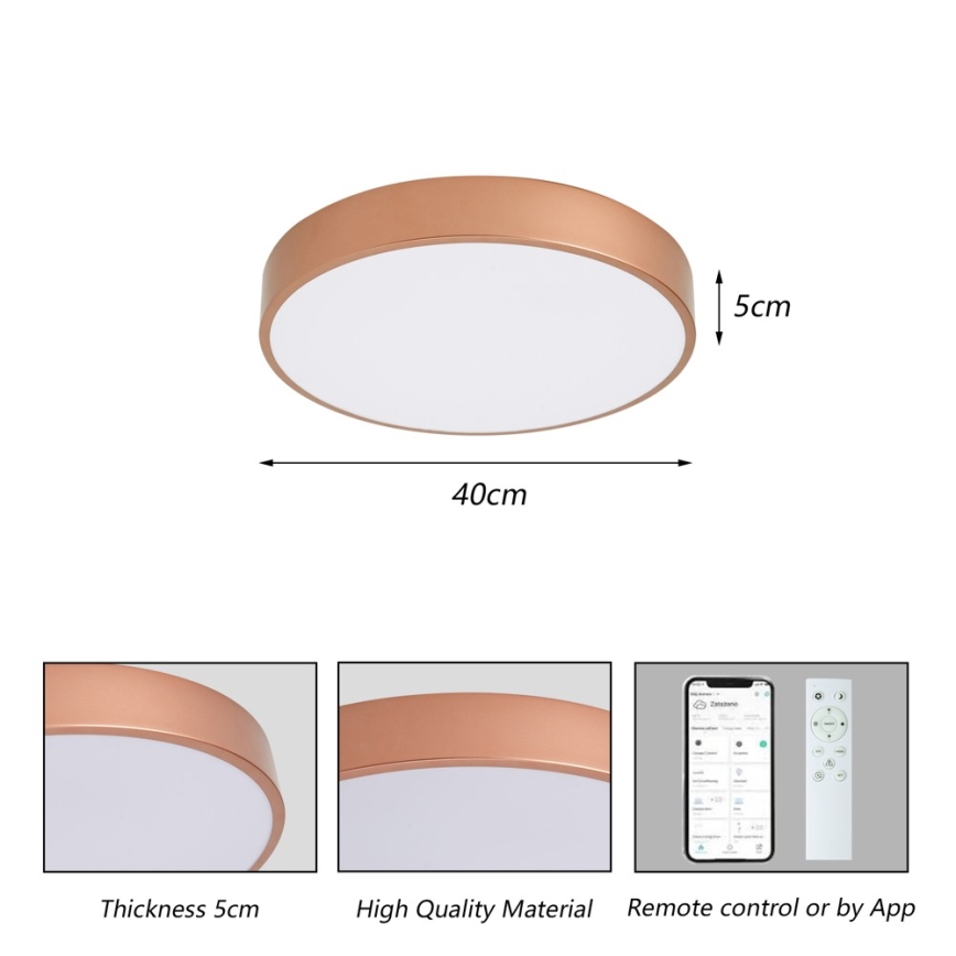 BRILAGI - Lámpara de techo LED regulable POOL SMART LED/48W/230V 3000-6000K diámetro 40 cm Wi-Fi Tuya bronce + mando a distancia