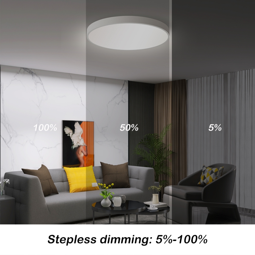 Brilagi - Luminaria de techo LED regulable POOL SMART LED/60W/230V 50 cm 3000-6000K Wi-Fi Tuya + mando a distancia blanca