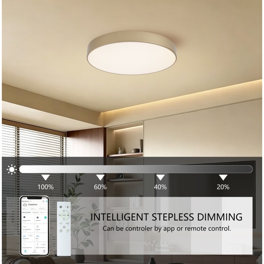 BRILAGI - Luminaria de techo LED regulable POOL SMART LED/60W/230V 3000-6000K diámetro 50 cm Wi-Fi Tuya dorada + mando a distancia