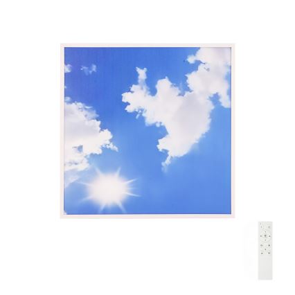 BRILAGI - Luminaria de techo LED regulable SLIMFRAME SKY LED/58W/230V 60x60 cm 3000-6000K plateado/azul + mando a distancia