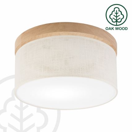 BRILAGI - LED Plafón BELLADONNA 1xE27/15W/230V diá. 30 cm color crema/roble