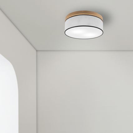 BRILAGI - LED Plafón BELLADONNA 2xE27/15W/230V diá. 40 cm blanco/roble