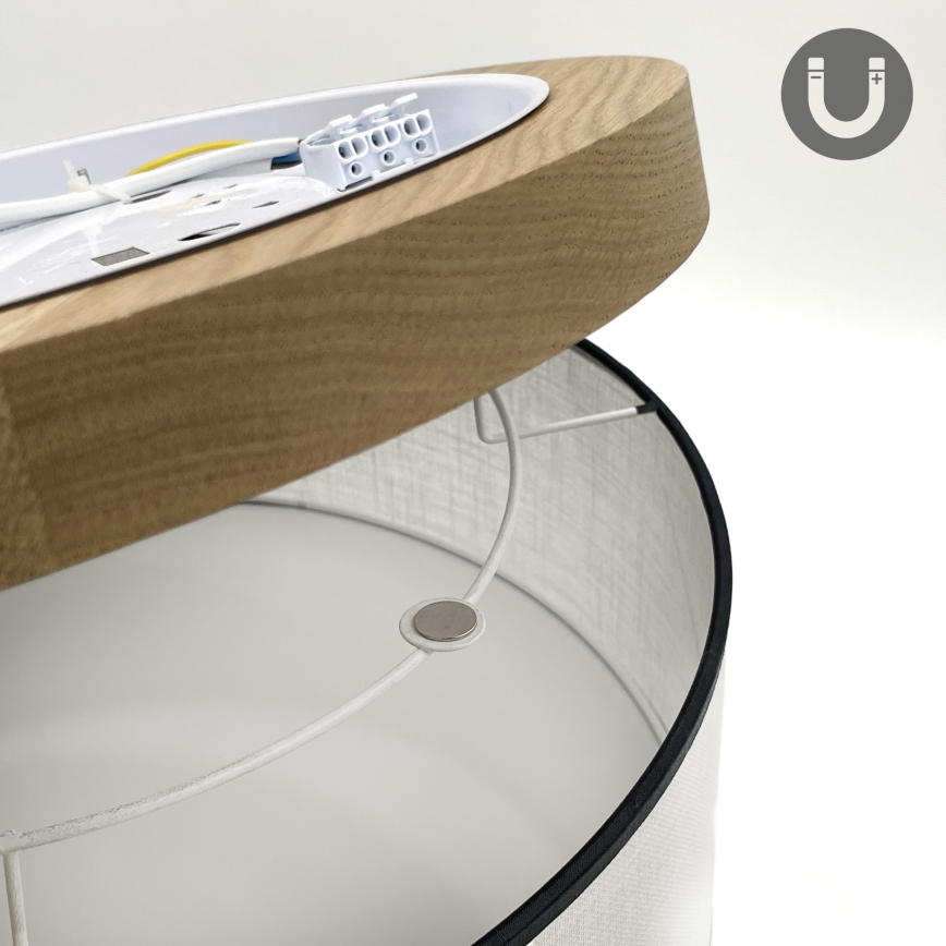 BRILAGI - LED Plafón BELLADONNA 2xE27/15W/230V diá. 40 cm blanco/roble