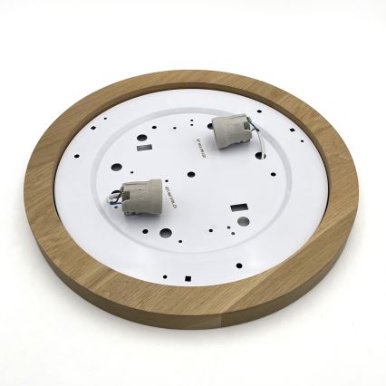 Brilagi - LED Plafón BELLADONNA 2xE27/15W/230V diá. 40 cm color crema/roble