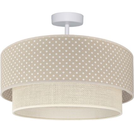 Brilagi - Plafón LED de montaje superficial BOHO BOBO 1xE27/60W/230V Ø 40 cm con lunares beige/crema