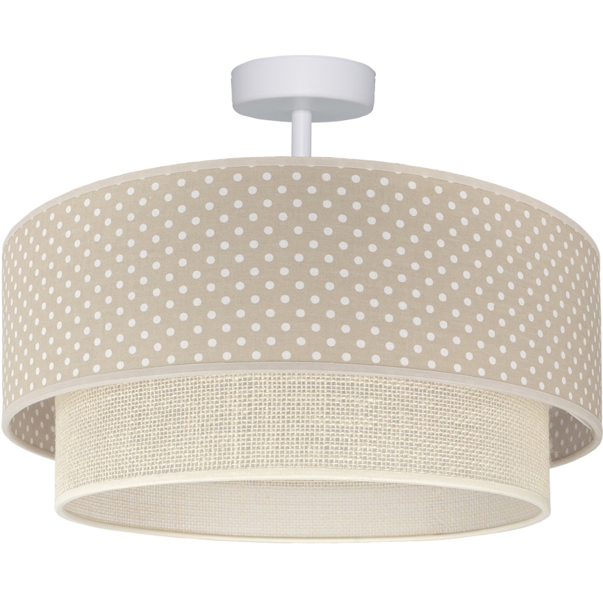 Brilagi - Plafón LED de montaje superficial BOHO BOBO 1xE27/60W/230V Ø 40 cm con lunares beige/crema