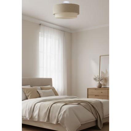 Brilagi - Plafón LED de montaje superficial BOHO BOBO 1xE27/60W/230V Ø 40 cm con lunares beige/crema
