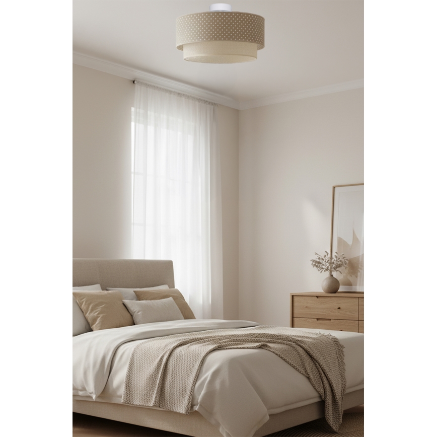 Brilagi - Plafón LED de montaje superficial BOHO BOBO 1xE27/60W/230V Ø 40 cm con lunares beige/crema