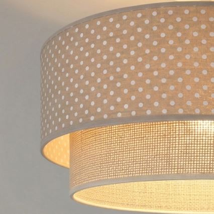 Brilagi - Plafón LED de montaje superficial BOHO BOBO 1xE27/60W/230V Ø 40 cm con lunares beige/crema