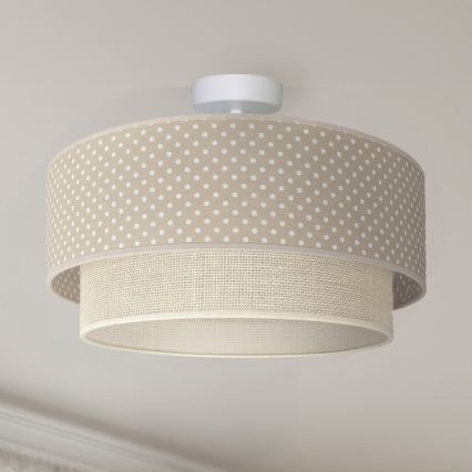 Brilagi - Plafón LED de montaje superficial BOHO BOBO 1xE27/60W/230V Ø 40 cm con lunares beige/crema