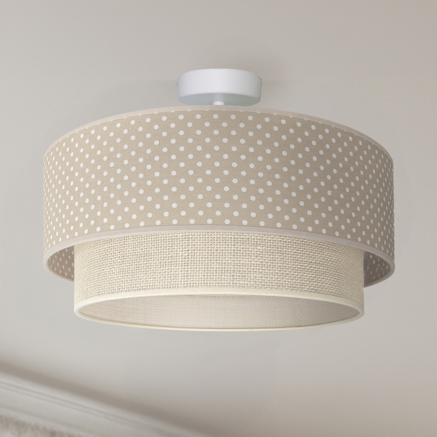Brilagi - Plafón LED de montaje superficial BOHO BOBO 1xE27/60W/230V Ø 40 cm con lunares beige/crema