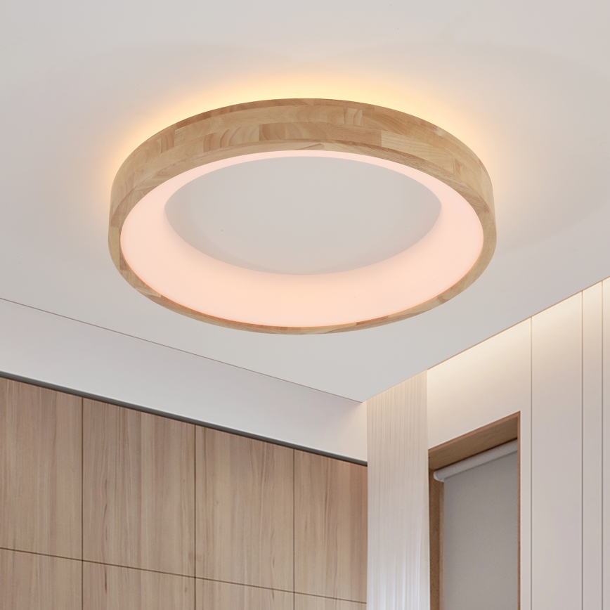 Brilagi - Lámpara de techo LED FALCON WOOD LED/40W/230V 3000/4000/6000K Ø 60 cm de madera