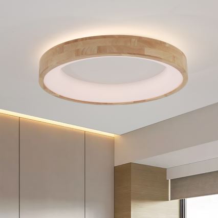 Brilagi - Lámpara de techo LED FALCON WOOD LED/40W/230V 3000/4000/6000K Ø 60 cm de madera