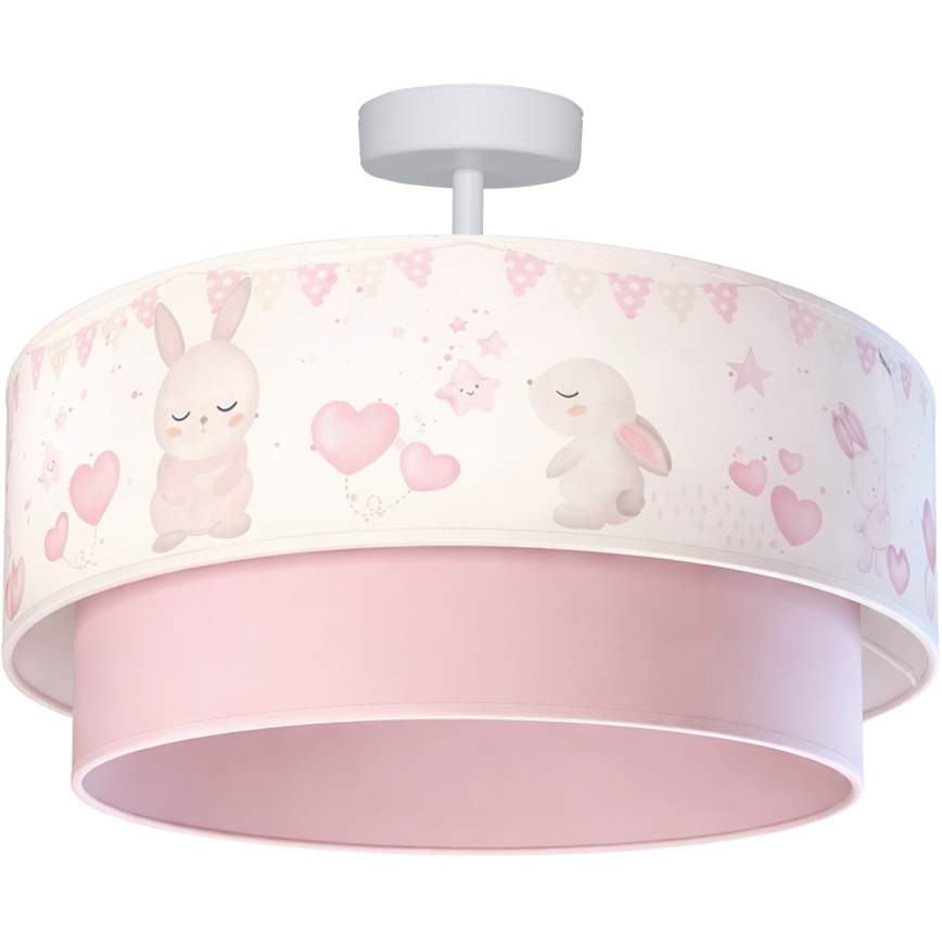 Brilagi - Plafón LED infantil de superficie BOBO 1xE27/60W/230V Ø 40 cm crema/rosa/conejitos