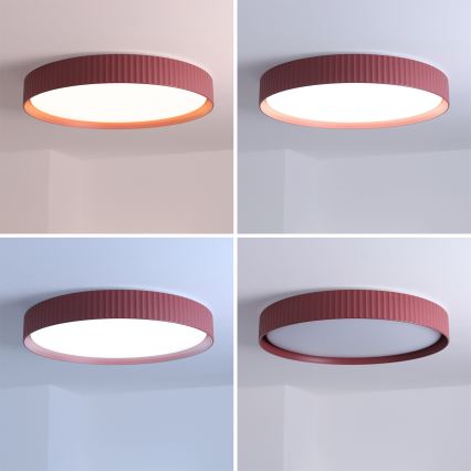 Brilagi - Lámpara de techo LED regulable LUCIA LED/60W/230V 3000-6500K diámetro 59 cm roja + control remoto