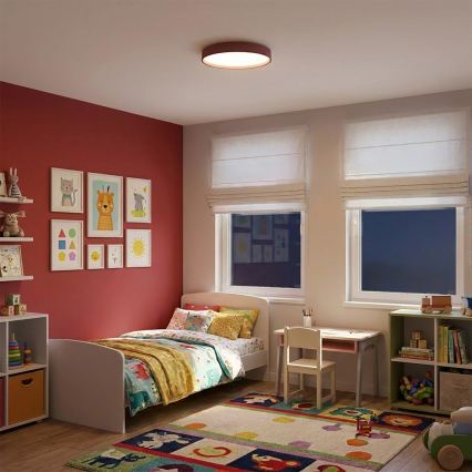 Brilagi - Lámpara de techo LED regulable LUCIA LED/60W/230V 3000-6500K diámetro 59 cm roja + control remoto