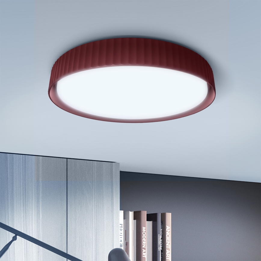 Brilagi - Lámpara de techo LED regulable LUCIA LED/60W/230V 3000-6500K diámetro 59 cm roja + control remoto