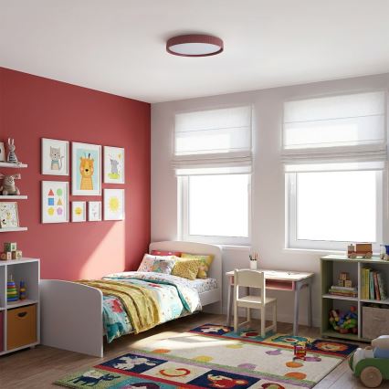 Brilagi - Lámpara de techo LED regulable LUCIA LED/60W/230V 3000-6500K diámetro 59 cm roja + control remoto