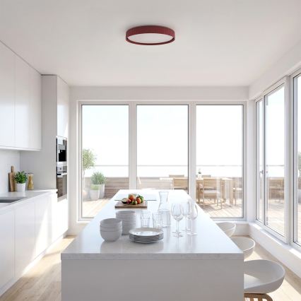 Brilagi - Lámpara de techo LED regulable LUCIA LED/60W/230V 3000-6500K diámetro 59 cm roja + control remoto