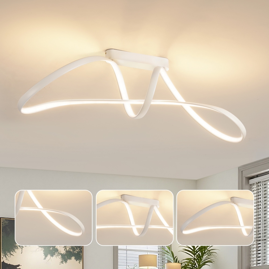 Brilagi - Plafón LED regulable TWISTER LED/60W/230V 3000-6000K blanco + mando a distancia