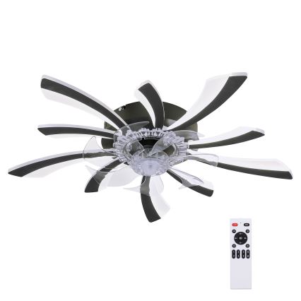 BRILAGI - Lámpara de techo LED regulable con ventilador LED/50W/230V 3000-6500K negra + mando a distancia