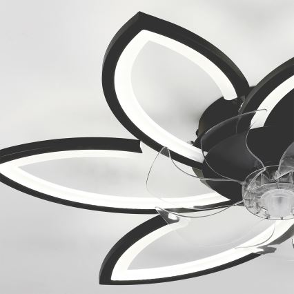 BRILAGI - Lámpara de techo LED regulable con ventilador LED/50W/230V 3000-6500K negra + mando a distancia