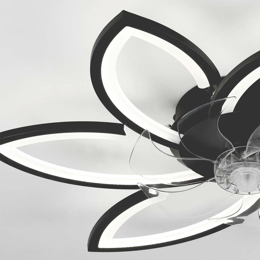 BRILAGI - Lámpara de techo LED regulable con ventilador LED/50W/230V 3000-6500K negra + mando a distancia