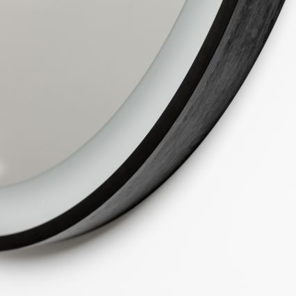 Brilagi - Espejo de baño con calefacción LED regulable y retroiluminación ALU PRO LED/18W/230V diámetro 60 cm 3000/4000/6500K IP44 negro CRI 90