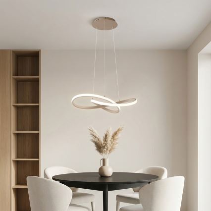 Brilagi - Lámpara colgante LED regulable con cable INFINITY LED/55W/230V 3000-6000K 50x50 cm beige + control remoto