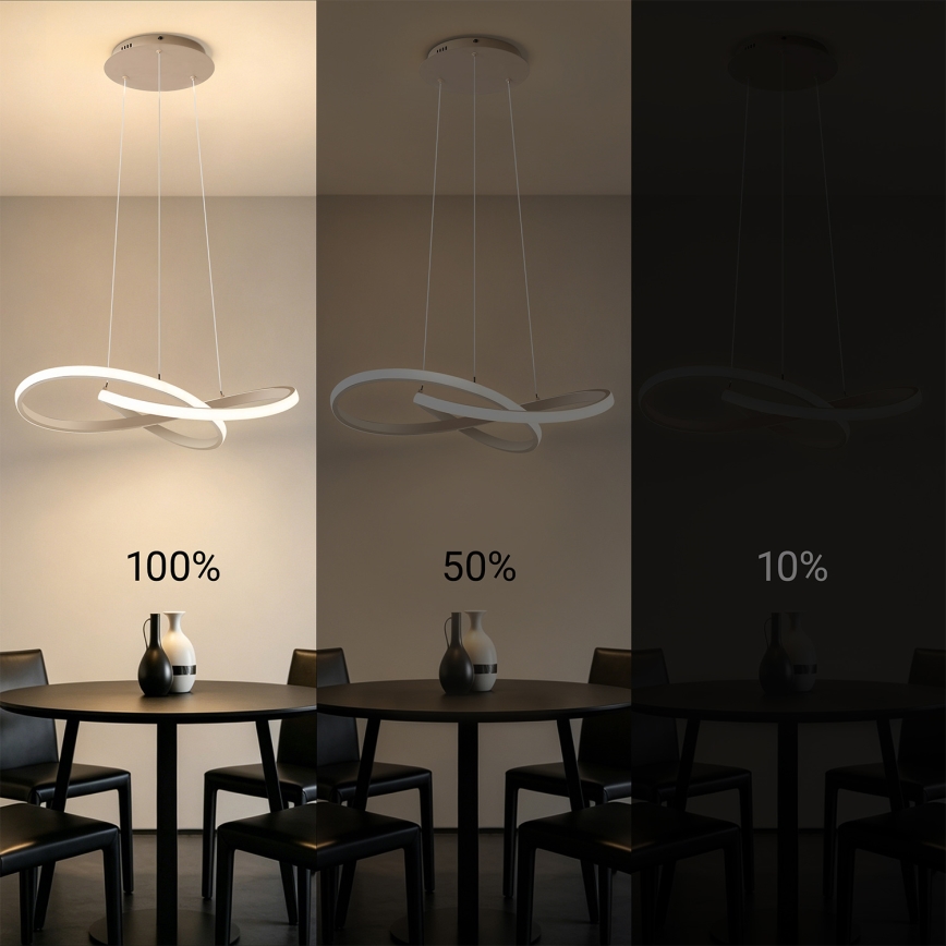 Brilagi - Lámpara colgante LED regulable con cable INFINITY LED/55W/230V 3000-6000K 50x50 cm beige + control remoto