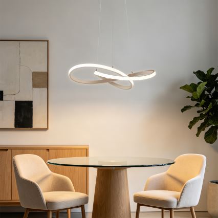 Brilagi - Lámpara colgante LED regulable con cable INFINITY LED/55W/230V 3000-6000K 50x50 cm beige + control remoto