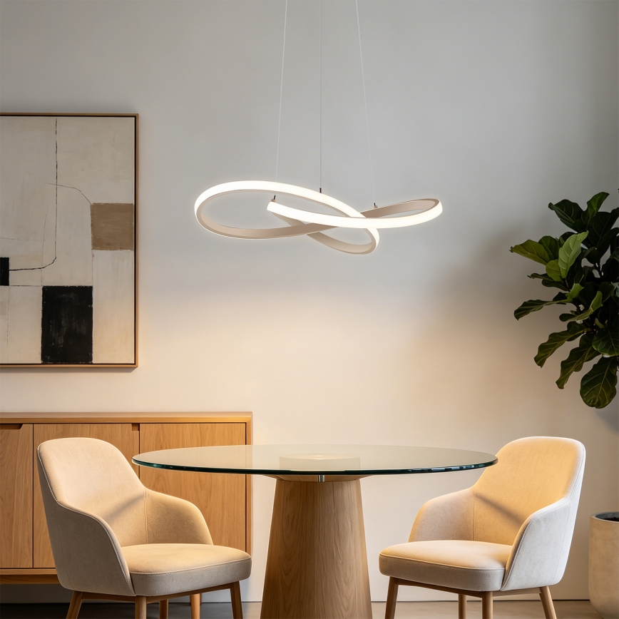 Brilagi - Lámpara colgante LED regulable con cable INFINITY LED/55W/230V 3000-6000K 50x50 cm beige + control remoto