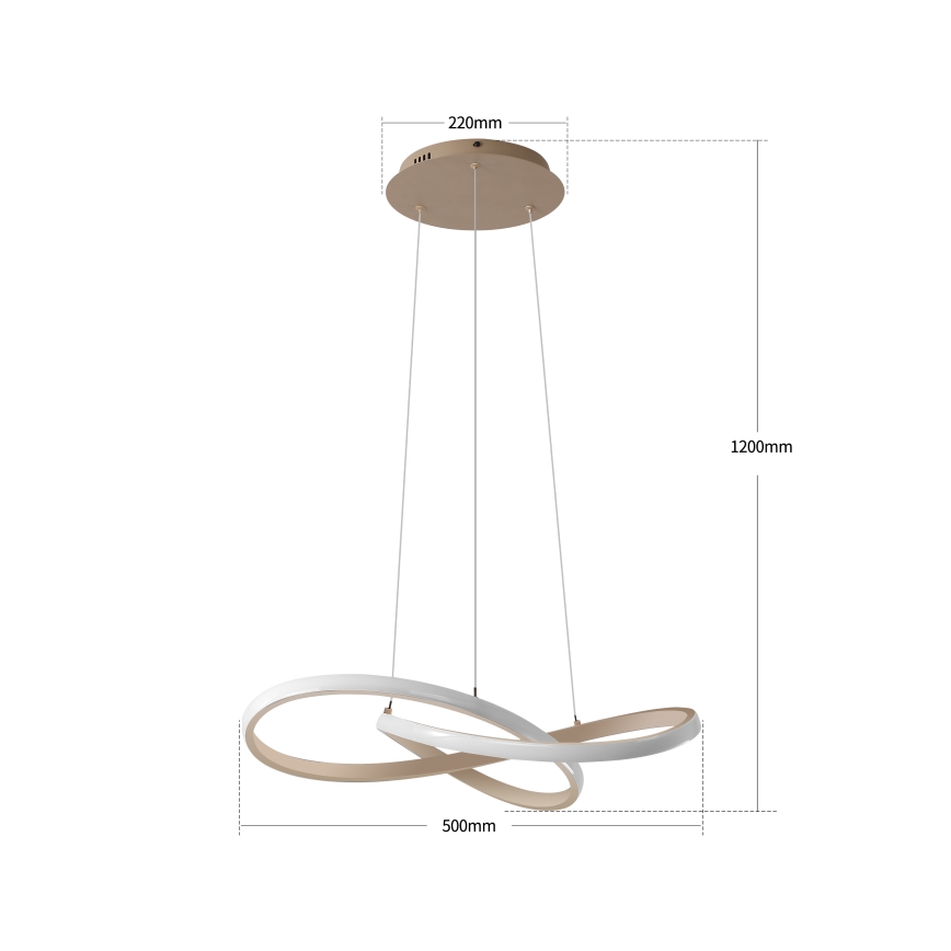 Brilagi - Lámpara colgante LED regulable con cable INFINITY LED/55W/230V 3000-6000K 50x50 cm beige + control remoto