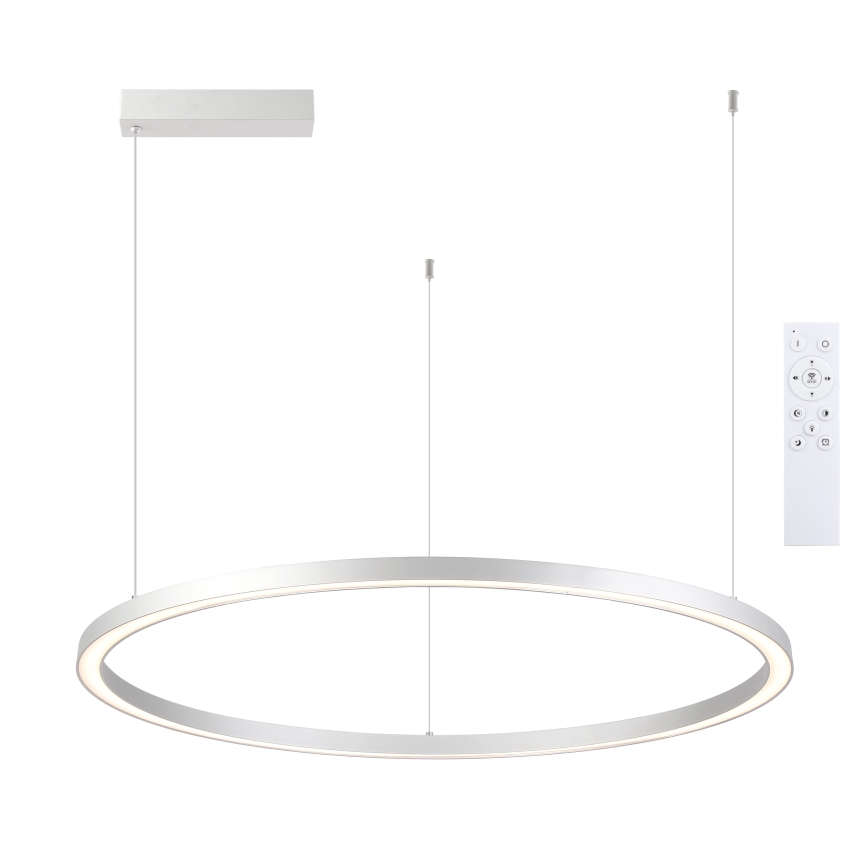Brilagi - Lámpara colgante LED regulable con cable PORTOFINO LED/60W/230V 3000-6000K diámetro 80 cm plateada + mando a distancia