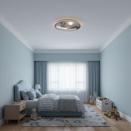 Brilagi - Lámpara de techo infantil LED regulable ASTRO LED/68W/230V 3000-6000K Ø 49 cm + mando a distancia
