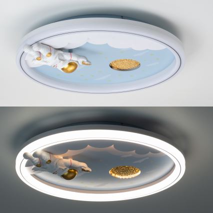 Brilagi - Lámpara de techo infantil regulable LED/42W/230V 3000/5700K astronauta