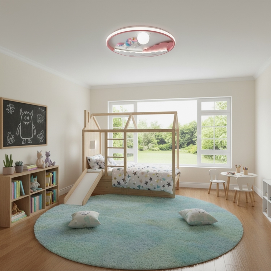 Brilagi - Lámpara de techo infantil LED regulable UNICORN LED/68W/230V 3000-6000K Ø 49 cm + mando a distancia