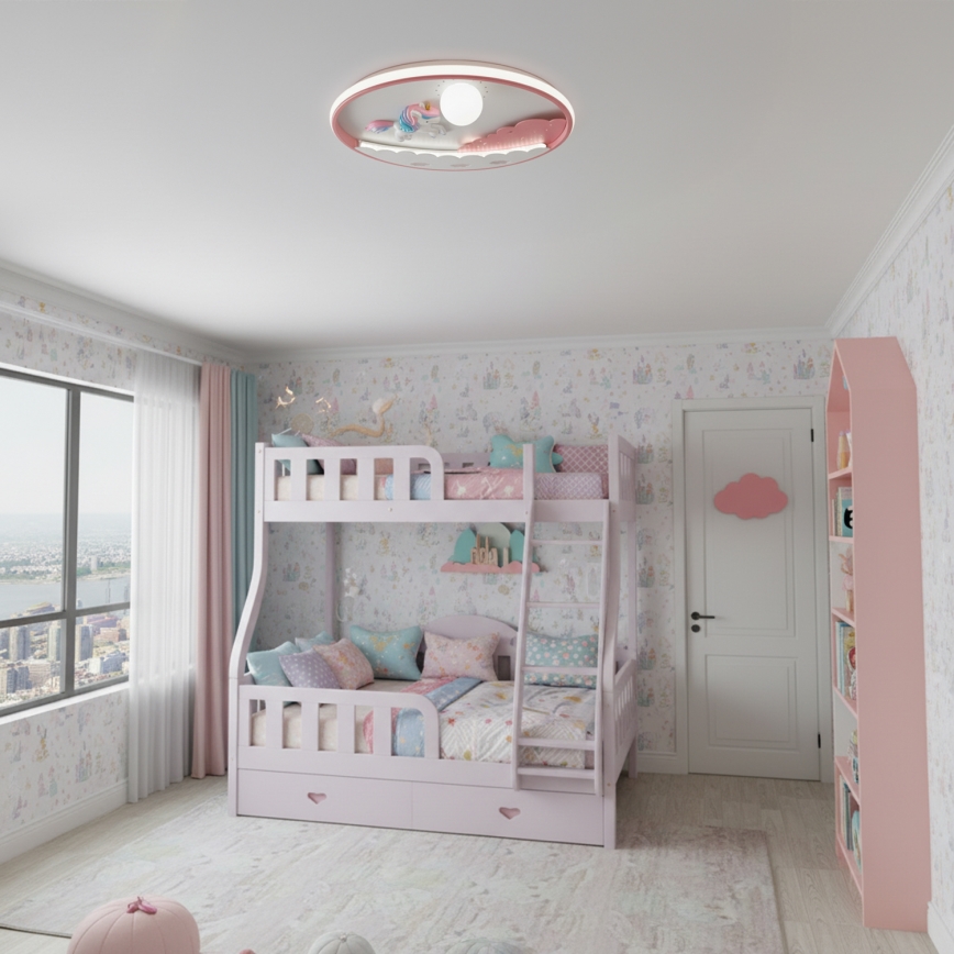 Brilagi - Lámpara de techo infantil LED regulable UNICORN LED/68W/230V 3000-6000K Ø 49 cm + mando a distancia