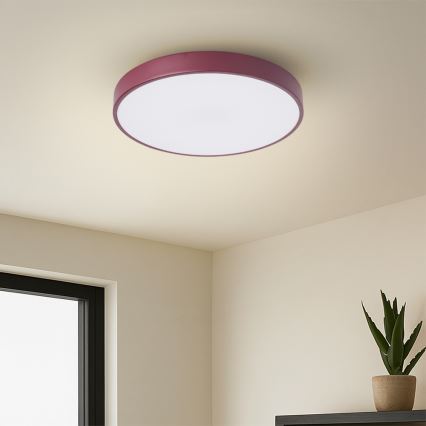Brilagi - Luminaria de techo LED regulable POOL LED/36W/230V 3000-6000K Ø 30 cm burdeos + mando a distancia