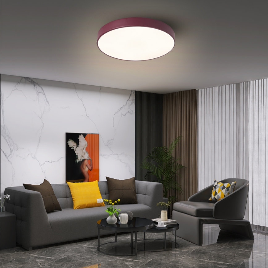 Brilagi - Luminaria de techo LED regulable POOL LED/36W/230V 3000-6000K Ø 30 cm burdeos + mando a distancia