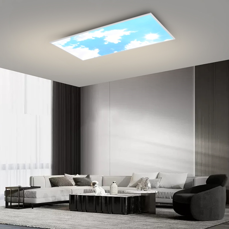 Brilagi - Luminaria de techo LED regulable SLIMFRAME SKY LED/80W/230V 120 x 60 cm 3000–6000 K plateado/azul + mando a distancia