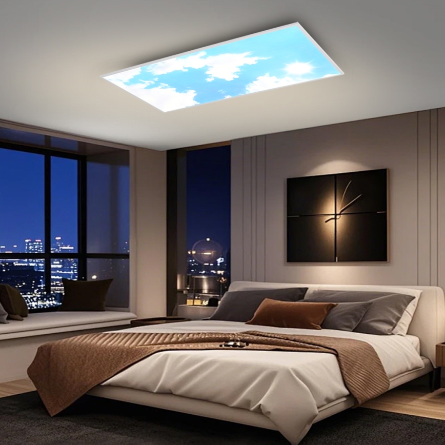 Brilagi - Luminaria de techo LED regulable SLIMFRAME SKY LED/80W/230V 120 x 60 cm 3000–6000 K plateado/azul + mando a distancia